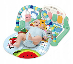 MATA EDUKACYJNA Z PIANINKIEM GRZECHOTKI LUSTRO GRYZAKI DLA NIEMOWLĄT DZIECI