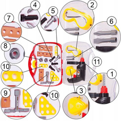 NARZĘDZIA W WALIZCE WIERTARKA ELEKTRYCZNA NA BATERIE WARSZTAT DLA DZIECI