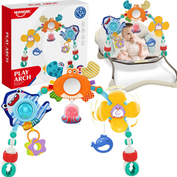 PAŁĄK ŁUK Z ZABAWKAMI GRZECHOTKAMI DO ŁÓŻECZKA WÓZKA ZABAWKI DLA NIEMOWLĄT