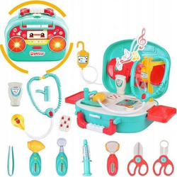 DUŻY ZESTAW LEKARSKI MUZYCZNY MAŁY LEKARZ DOKTOR W WALIZCE