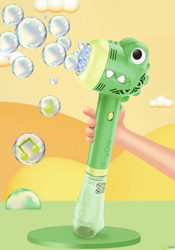 PISTOLET NA BAŃKI MYDLANE DINO DINOZAUR MASZYNA DO BANIEK z PŁYNEN prezent