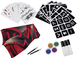 DUŻY ZESTAW DO TATUAŻY TATUAZE brokatowe zmywalne DLA DZIECI studio brokaty