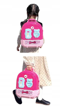 Toaletka Zestaw Piękności i Domek dla Lalki w Walizce PLECAK Zabawka Dzieci