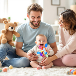GRYZAK Zabawka Sensoryczna Montessori GRZECHOTKA Antystresowa Dla Dzieci