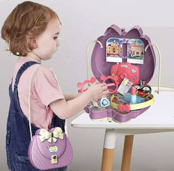 Torebka KUFEREK Zestaw PODRÓŻNICZKI Aparat 23 el. okulary opaska dla dzieci