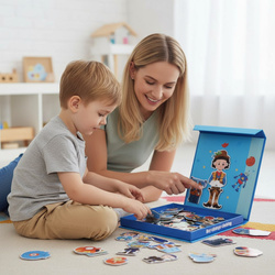 UKŁADANKA MAGNETYCZNA PUZZLE KREATYWNE UBIERANIE CHŁOPAKA ZAWODY UBIERANKA