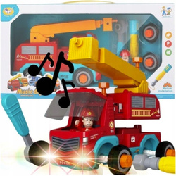 AUTO Wóz Strażacki Straż Pożarna ŚWIATŁO DŹWIĘK FIGURKA STRAŻAKA śrubokręty