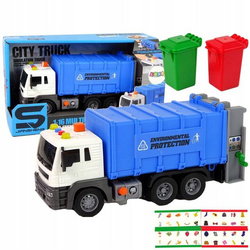 ŚMIECIARKA DUŻE AUTO CIĘŻARÓWKA SEGREGACJA ŚMIECI DŹWIĘK ŚWIATŁO ZABAWKA