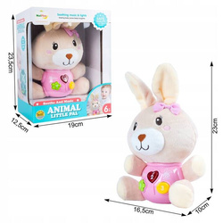 ZAJĄCZEK KRÓLICZEK KRÓLIK PLUSZOWY INTERAKTYWNY ZE ŚWIATŁEM I MUZYKĄ