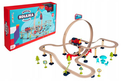 KOLEJKA ELEKTRYCZNA I ZESTAW TORÓW Z PĘTLĄ DŹWIĘKOWA ZABAWKA NA BATERIE AAA