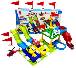 Klocki konstrukcyjne ZESTAW TOR PARKING WYRZUTNIA DLA AUTA +4 AUTKA
