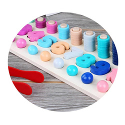 Układanka Drewniana Mozaika Koraliki Kulki Montess