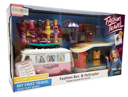 AUTOBUS AUTO dla LALEK Kamper marzeń z przyczepa otwierany DOMEK figurki