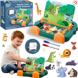 MAGNETYCZNA TABLICA DO MALOWANIA RYSOWANIA Z UKŁADANKA ZABAWKA ZWIERZĘTA