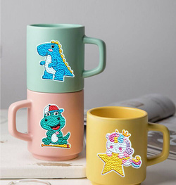 HAFT DIAMENTOWY DINOZAURY NAKLEJKI MOZAIKA KRYSZTAŁKI PREZENT DLA DZIECI