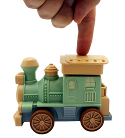 Wesoła kolejka ciuchcia pociąg RETRO LOKOMOTYWA z wagonami napędem