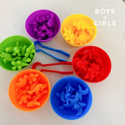 Gra DINOZAURY DO NAUKI KOLORÓW I LICZENIA Zestaw