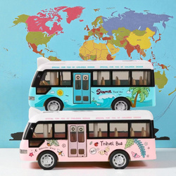 Interaktywny Autobus Szkolny Wakacyjny ZABAWKA AUTO Dźwięk Świata LED Napęd