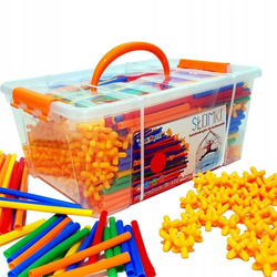 SŁOMKI KLOCKI KONSTRUKCYJNE DO BUDOWANIA ZESTAW XXL 800 W PUDEŁKU ZABAWKA