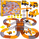 KOLEJKA TOR SAMOCHODOWY ELASTYCZNY 273 ELEMENTY AUTA DŹWIG DLA DZIECI