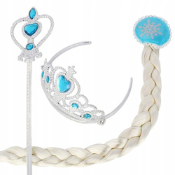 STRÓJ KSIĘŻNICZKI 4W1 WARKOCZ SPÓDNICZKA KORONA RÓŻDŻKA KOSTIUM