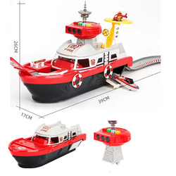 Statek Łódź Ratownicza Straż Pożarna Zabawka Helikopter Auta Tor Zestaw XXL