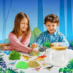 TERRARIUM KULA Z DINOZAURAMI ZESTAW LAMPKA NOCNA LED NA PILOT DLA DZIECI