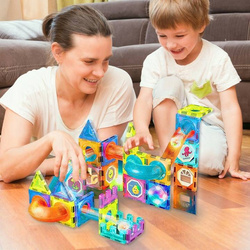 TOR KLOCKI MAGNETYCZNE ŚWIECĄCE EDUKACYJNE KONSTRUKCYJNE 75 EL DLA DZIECI