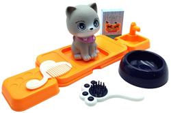 Zestaw salon piękności dla kota zwierząt do zabawy Kotek w Plecaku Zabawka