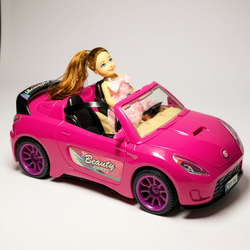 KABRIOLET AUTO DLA LALKI LALEK RÓŻOWY ZESTAW ZABAWKA LALKA DLA DZIEWCZYNKI