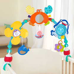 PAŁĄK ŁUK Z ZABAWKAMI GRZECHOTKI DO ŁÓŻECZKA WÓZKA ZWIERZĄTKA DLA NIEMOWLAT