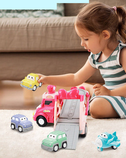 Ciężarówka LAWETA z autkami Zestaw TIR AUTKA zabawka dla dziewczynki dzieci