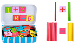 Gra Edukacyjna Zestaw do Nauki Liczenia PATYCZKI i Zegar Magnetyczne Liczby