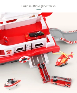 Statek Łódź Ratownicza Straż Pożarna Zabawka Helikopter Auta Tor Zestaw XXL