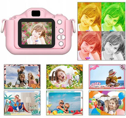 APARAT FOTOGRAFICZNY CYFROWY DLA DZIECI KOTEK POLSKIE MENU FULL HD + GRY