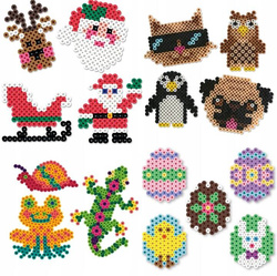 Koraliki Do Prasowania Zestaw XXXL Szablony kuferek PREZENT ŚWIĘTA GWIAZDKA