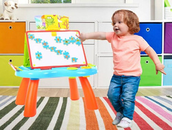 TABLICA MAGNETYCZNA KREDOWA SUCHOŚCIERALNA 3w1 STOLIK MALARSKI DLA DZIECI