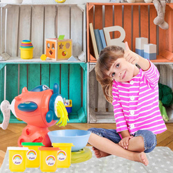 MASA PLASTYCZNA CIASTO WYCISKARKA DO ZABAWY SAMOLOT JETT 4 KUBECZKI Z MASĄ