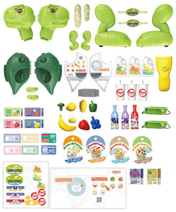 DINOZAUR SKLEP dla dzieci akcesoria spożywcze DUŻA FIGURKA DINO ZABAWA W