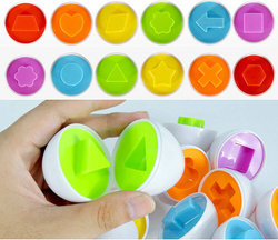 Układanka Jajka pasujące kształty i kolory 12szt. do zabawy SORTER KLOCKI