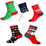ŚWIĄTECZNE Bawełniane Skarpety MIKOŁAJ RENIFER ŚWIĘTA ŚLICZNE WZORY 5 PAR