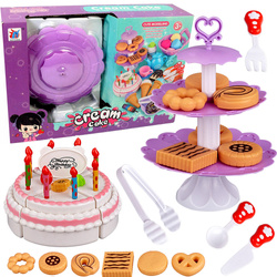 TORT URODZINOWY DO KROJENIA ze świeczkami i PATERA ZABAWKA DLA DZIECI