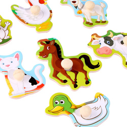 ZABAWKA INTERAKTYWNA KLOCKI DREWNIANE EDUKACYJNE DLA DZIECI PUZZLE FARMA