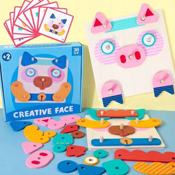 DREWNIANA UKŁADANKA MANIPULACYJNA MONTESSORI ZABAWKA DO NAUKI DLA DZIECI