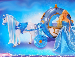 LALKA z KAROCA Kareta CHODZACY KON KARETA DYNIA XXL KONIEM dla LALKI DZIECI