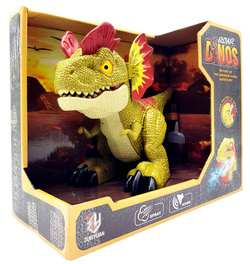 DINOZAUR INTERAKTYWNY FIGURKA ŚWIECI LED RYCZY ZIEJE PARĄ DILOFOZAU