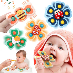 DUŻE SPINNERY Z PRZYSSAWKA 4szt GRZECHOTKA BIEDRONKA DO KARMIENIA KĄPIELI