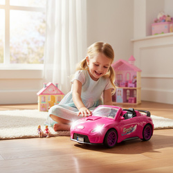 KABRIOLET AUTO DLA LALKI LALEK RÓŻOWY ZESTAW ZABAWKA LALKA DLA DZIEWCZYNKI