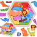 Układanka kolorowe Puzzle drewniane Zwierzęta z ZOO 13 ele ZA4759
