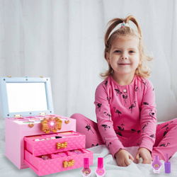 ZESTAW KOSMETYKÓW DO MAKIJAŻU W KUFERKU DLA DZIECI KOSMETYKI DZIEWCZYNKI